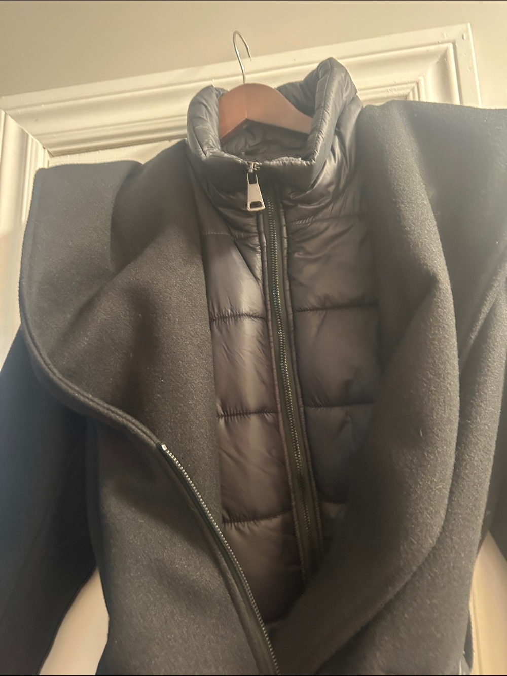Suzy Shier Black Hooded Belted Trench Coat - Picture 4 of 5